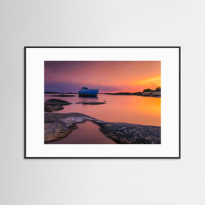 Båtvrak vid solnedgång – Björlanda Kile, Hisingen | Fine Art Print 