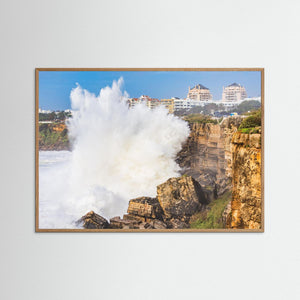 Vågor Cascais Portugal – dramatiskt hav och klippor vid Atlantkusten | Fine Art Print