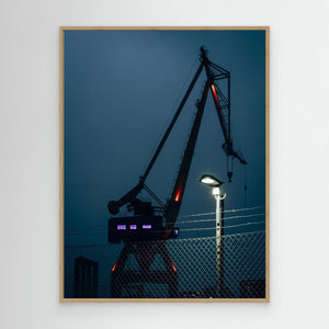 Kran 11 Götaverken Göteborg – Industriellt Motiv i Skymning | Canvas