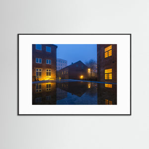 Kvarnbyn i dimma – Lilla & Stora Götafors, Mölndal | Fine Art Print