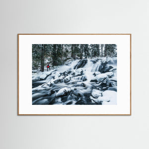 Vintervattenfall vid Tvärån – Härryda kommun | Fine Art Print