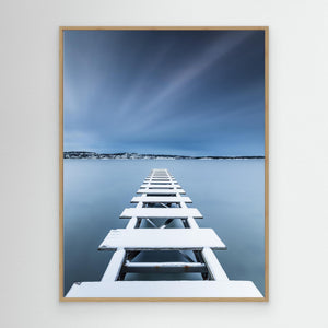 Snötäckt brygga vid Näset – Göteborg | Canvas