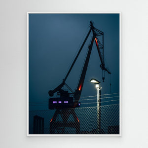 Kran 11 Götaverken Göteborg – Industriellt Motiv i Skymning | Canvas