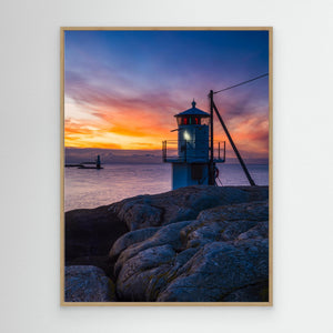 Solnedgång vid Klåva fyr – Hönö, Göteborgs skärgård | Canvas