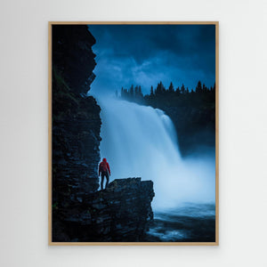 Tännforsen i dramatiskt kvällsljus – Jämtland | Canvas