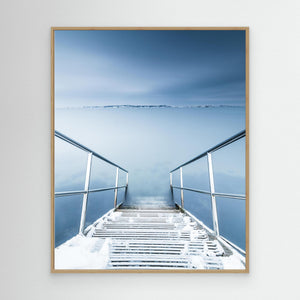 Snötäckt badstege vid Fiskebäck – Göteborg | Canvas