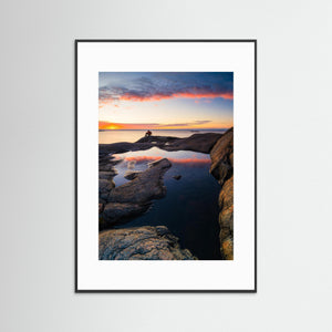 Solnedgång på klipporna vid Hönö – Göteborgs skärgård | Fine Art Print