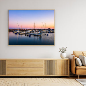 Kvällsljus i Träslövsläges hamn – Varberg, Hallands kust - CANVAS