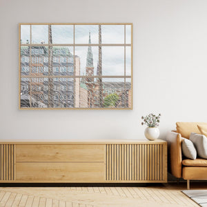 Oscar Fredriks kyrka bakom glaset | Canvas från Göteborg