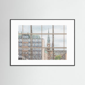 Oscar Fredriks kyrka bakom glaset | Fine Art Print från Göteborg
