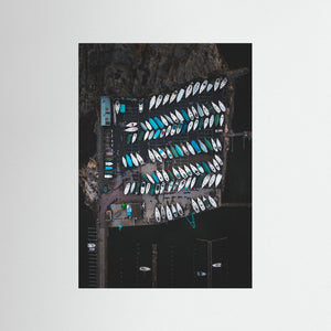 Saltholmen, Göteborg – Hamn och båtliv från ovan | Fine Art Print