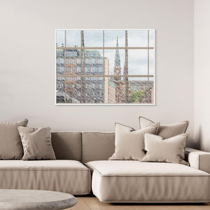 Oscar Fredriks kyrka bakom glaset | Canvas från Göteborg