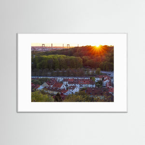 Solnedgång över Änggården och Älvsborgsbron | Fine Art Print från Göteborg