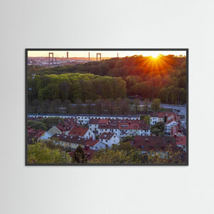 Solnedgång över Änggården och Älvsborgsbron | Fine Art Print från Göteborg