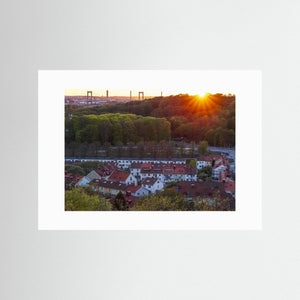 Solnedgång över Änggården och Älvsborgsbron | Fine Art Print från Göteborg