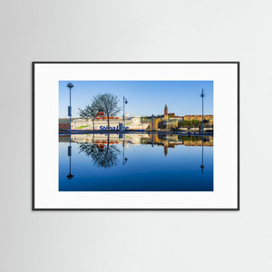Stena Danica och Masthuggskyrkan i kvällsljus | Fine Art Print Göteborg
