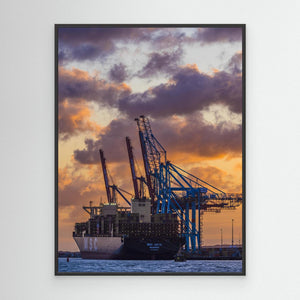MSC ADYA i Skandiahamnen, Göteborg | Canvas vid solnedgång