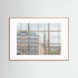 Oscar Fredriks kyrka bakom glaset | Fine Art Print från Göteborg