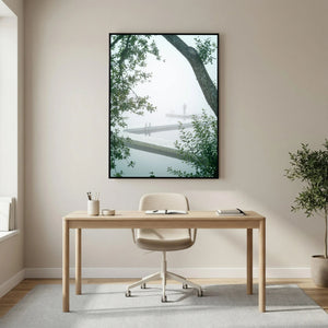 Stillhet i dimman - Stensjön, Mölndal | Canvas