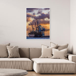 MSC ADYA i Skandiahamnen, Göteborg | Canvas vid solnedgång