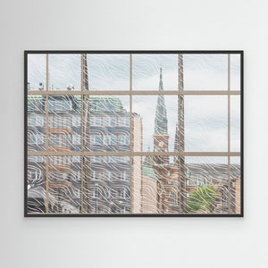 Oscar Fredriks kyrka bakom glaset | Canvas från Göteborg