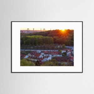 Solnedgång över Änggården och Älvsborgsbron | Fine Art Print från Göteborg