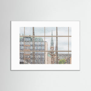 Oscar Fredriks kyrka bakom glaset | Fine Art Print från Göteborg