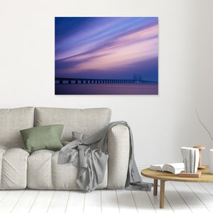 Öresundsbron – Solnedgång över bron mellan Malmö och Köpenhamn - CANVAS
