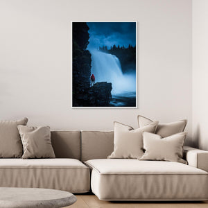 Tännforsen i dramatiskt kvällsljus – Jämtland | Canvas