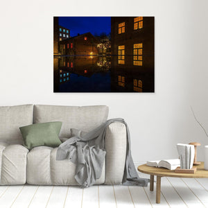Mölndal – Spegling vid Lilla Götafors i Kvarnbyn | Canvas