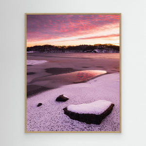 Soluppgång vid Stensjön i Mölndal – Vinterlandskap | Canvas