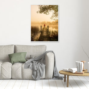 Gyllene dimma vid Landvettersjön - CANVAS