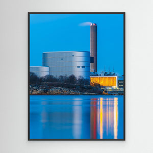 Rya kraftvärmeverk, Göteborg – Industri i blå timmen | Canvas