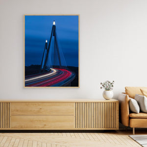 Uddevallabron Uddevalla – Ljusspår över E6 i Skymning | Canvas
