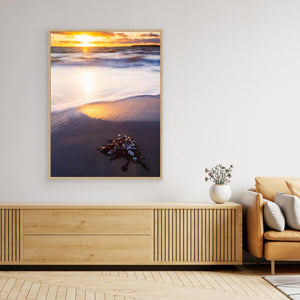 Solnedgång vid Stråvalla strand i Halland – hav och kust | Canvas