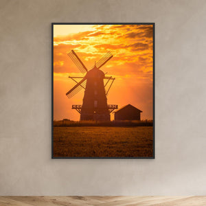 Bräcke mölla i aftonljus - CANVAS