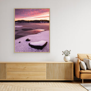 Soluppgång vid Stensjön i Mölndal – Vinterlandskap | Canvas