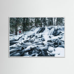 Vintervattenfall vid Tvärån – Härryda kommun | Fine Art Print