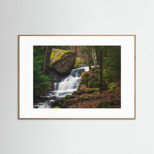 Vattenfall i Bråtaskogens naturreservat Härryda | Fine Art Print