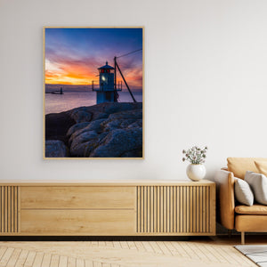 Solnedgång vid Klåva fyr – Hönö, Göteborgs skärgård | Canvas