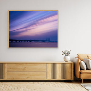 Öresundsbron – Solnedgång över bron mellan Malmö och Köpenhamn - CANVAS