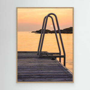 Solnedgång vid brygga i Kullavik – Kungsbacka | Canvas