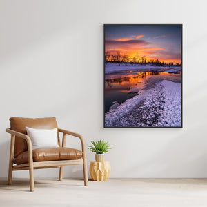 Vinter vid Grövlan – Soluppgång i Grövelsjöfjällen, Dalarna | Canvas