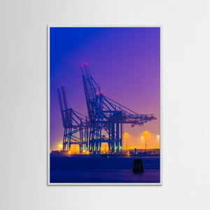 Lyftkranar i dimma – Skandiahamnen Göteborg | Fine Art Print