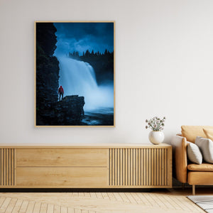 Tännforsen i dramatiskt kvällsljus – Jämtland | Canvas