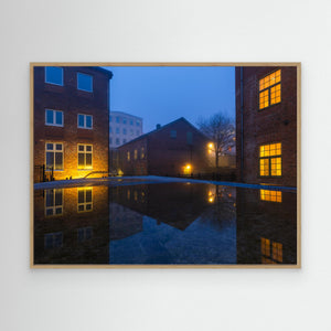 Kvarnbyn i dimma – Lilla & Stora Götafors, Mölndal | Canvas