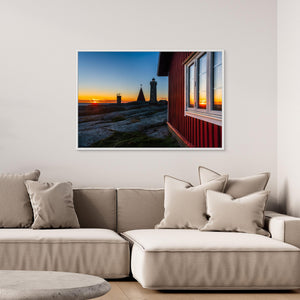 Solnedgång vid Vinga fyr – Göteborgs skärgård | Canvas