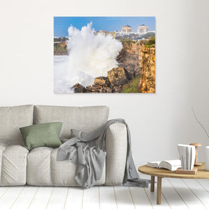 Vågor Cascais Portugal – dramatiskt hav och klippor vid Atlantkusten | Canvas