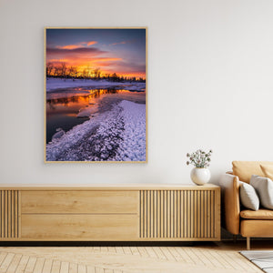 Vinter vid Grövlan – Soluppgång i Grövelsjöfjällen, Dalarna | Canvas