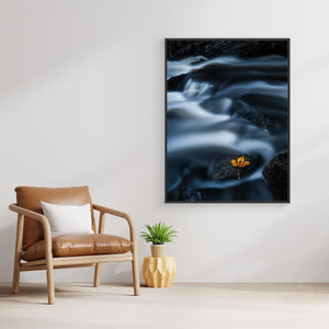 Ett löv i strömmen – Mölndalsån, Kvarnberget | Canvas